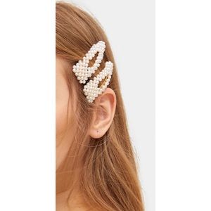 Open Center Faux Pearl Snap Clips Set of 2